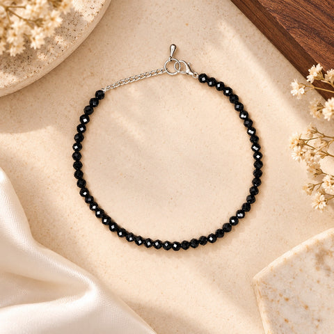 Black Tourmaline Anklet – Protection, Positivity & Grounding