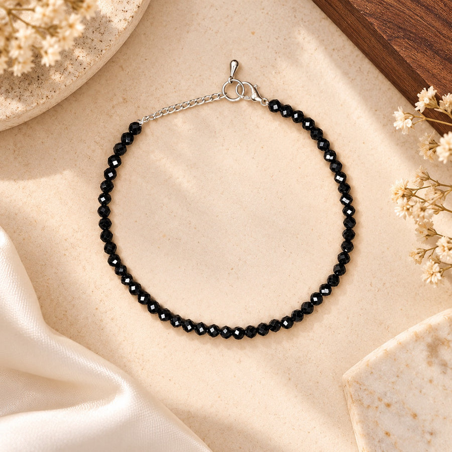 Black Tourmaline Anklet – Protection, Positivity & Grounding