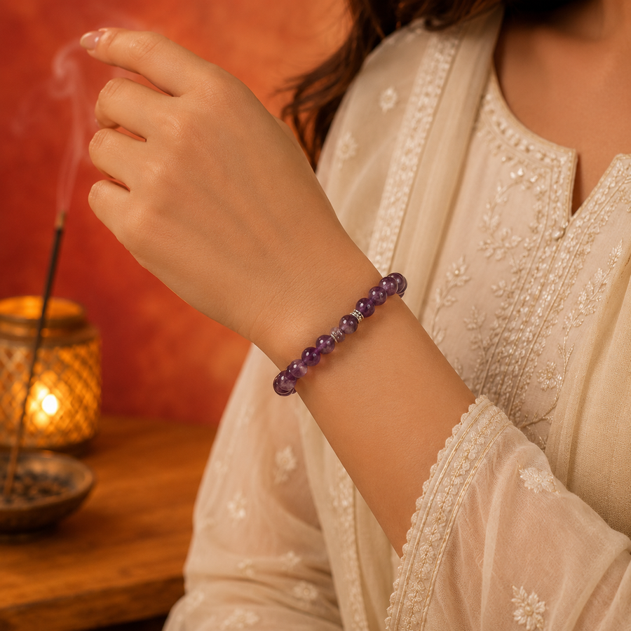 Natural Amethyst Crystal Bracelet