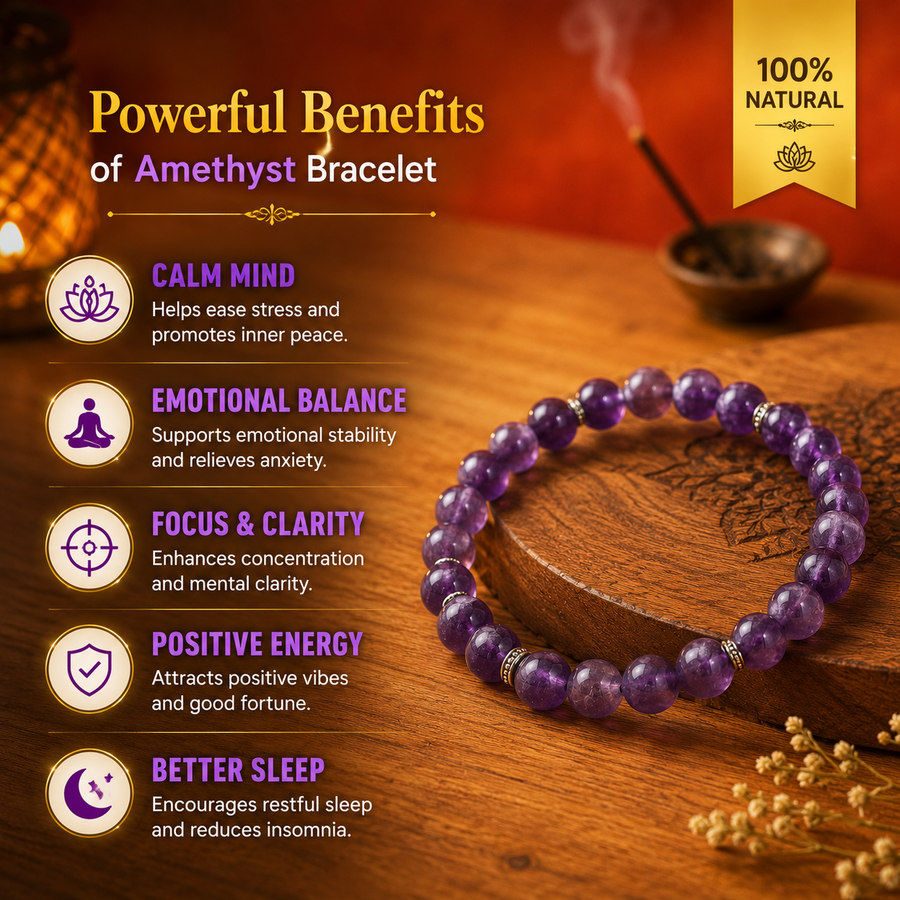 Natural Amethyst Crystal Bracelet