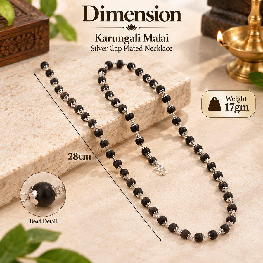 Silver Plated Eternal Karungali Mala