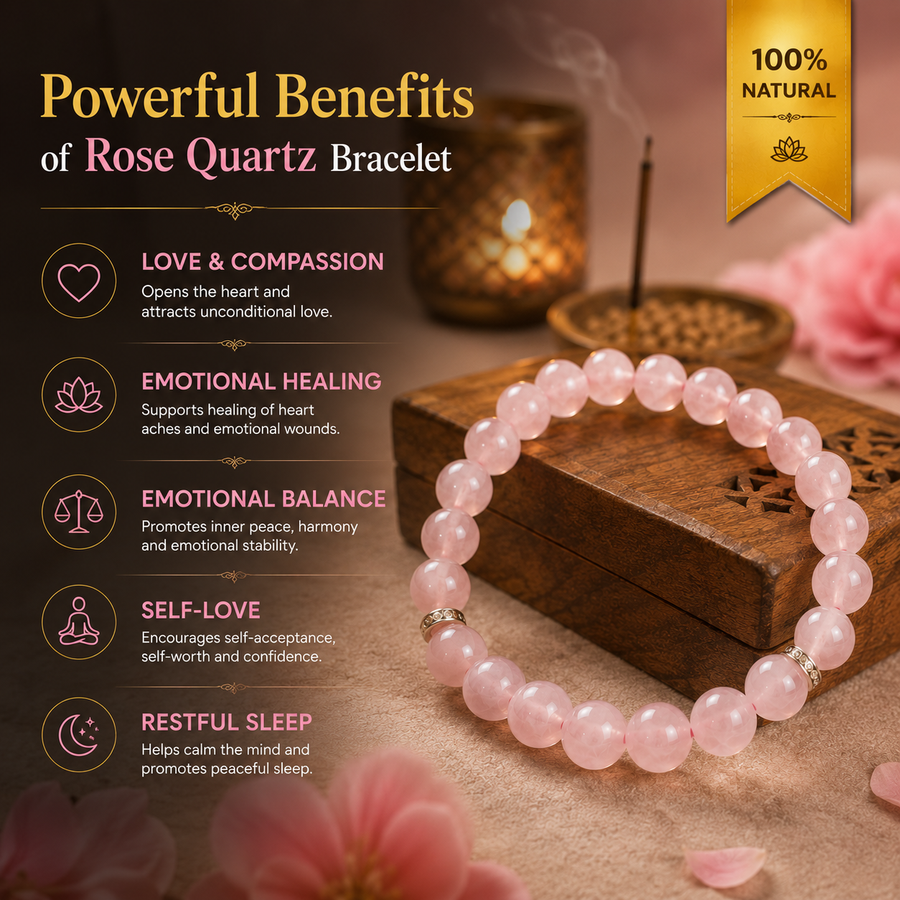 Rose Quartz Crystal Bracelet