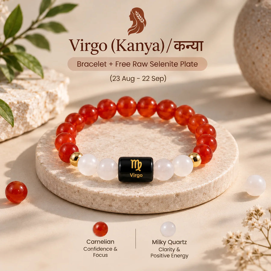 Virgo (कन्या राशि) Crystal Bracelet – Amazonite & Green Aventurine