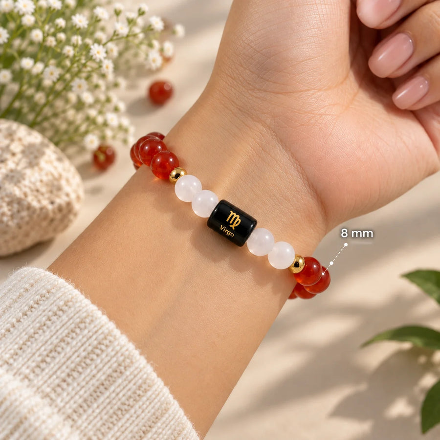 Virgo (कन्या राशि) Crystal Bracelet – Amazonite & Green Aventurine